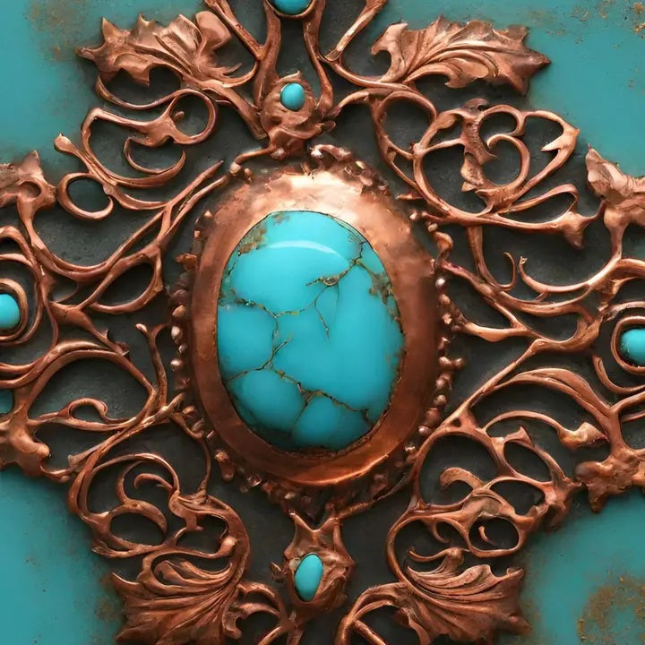 Dixie Grace Turquoise & Copper Handcrafted Candle