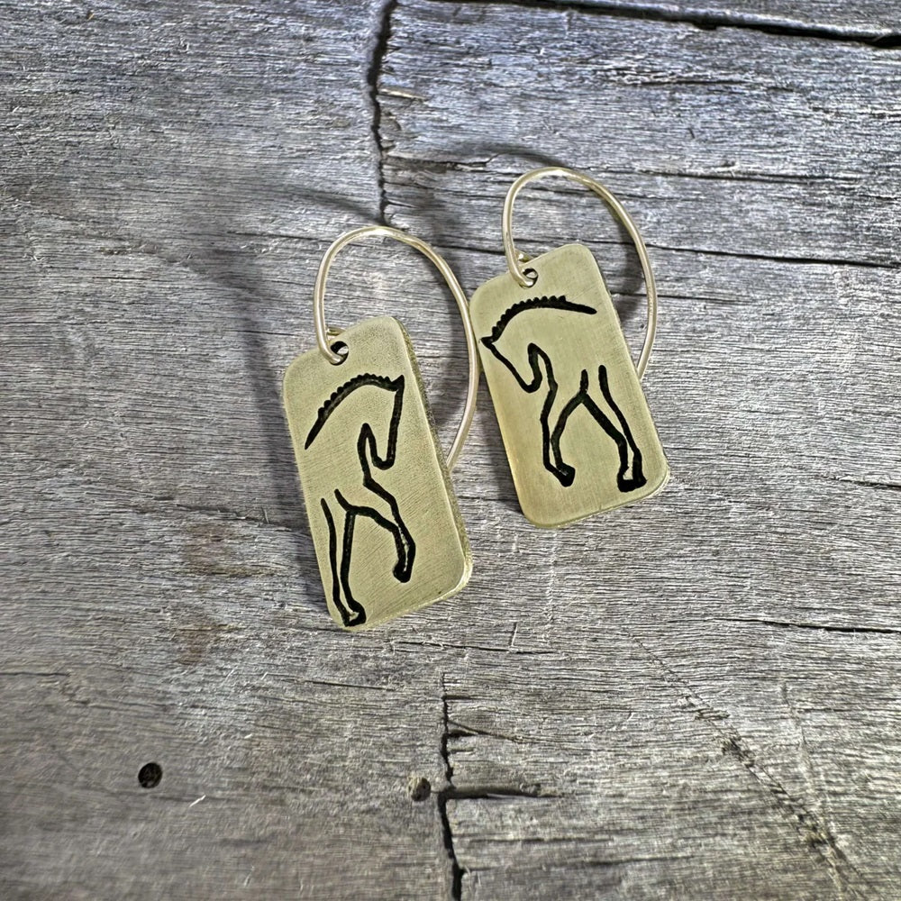 Daphne Lorna Handmade White Horse Earrings