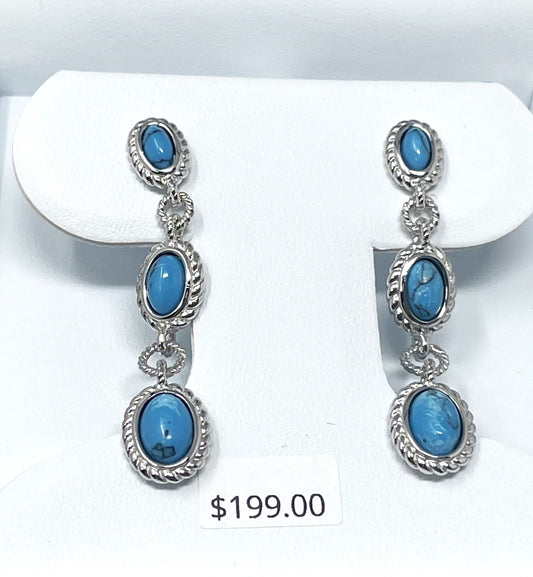 Kelly Herd Sterling Silver Turquoise Drop Earrings