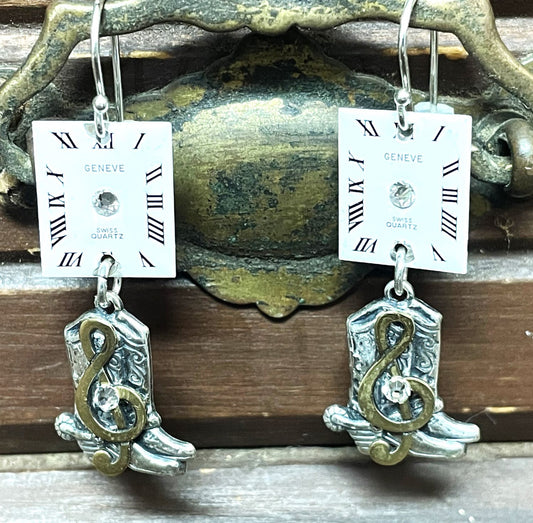 Country Music Time Earrings