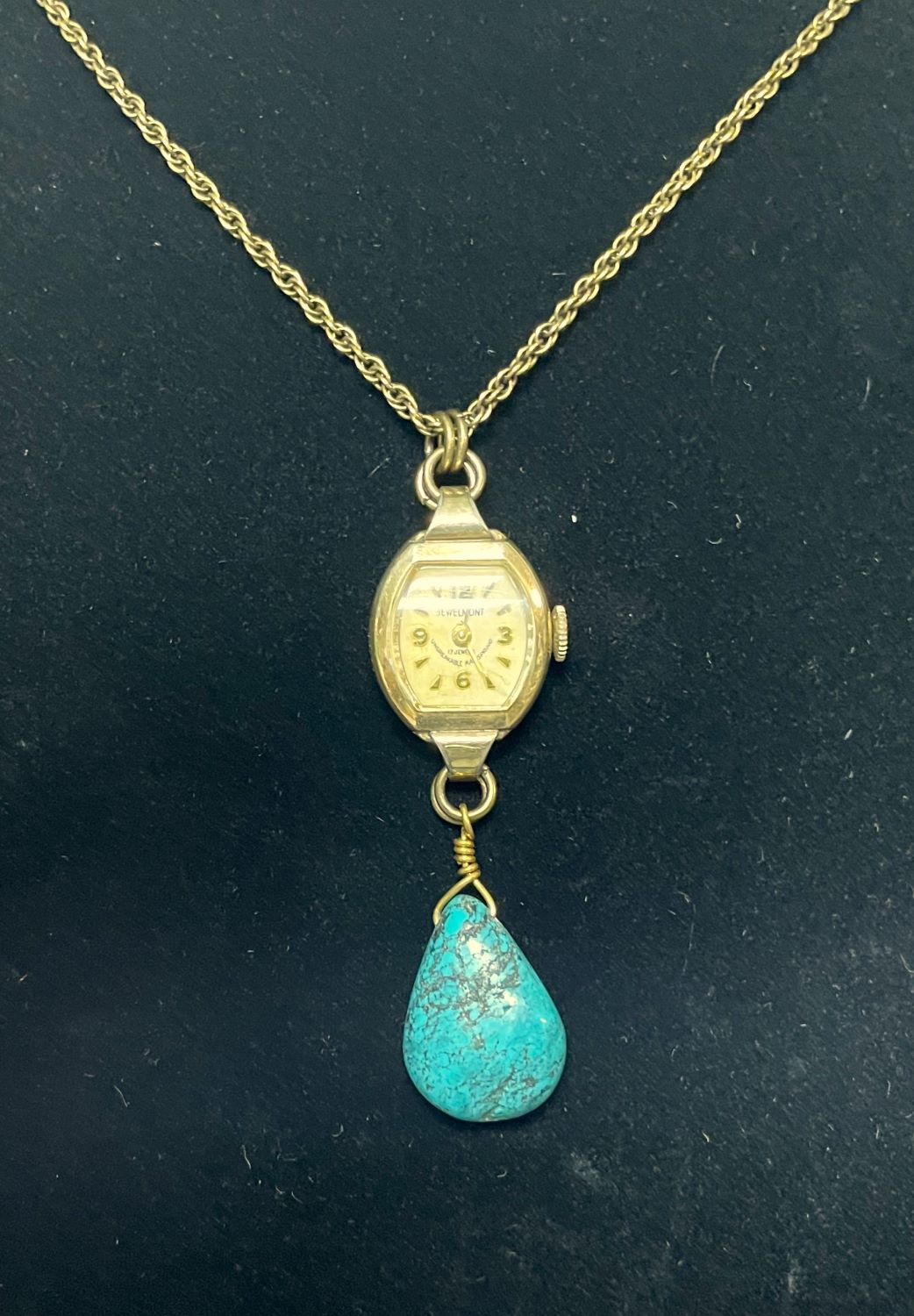 Antique Women’s Watch Turquoise Necklace