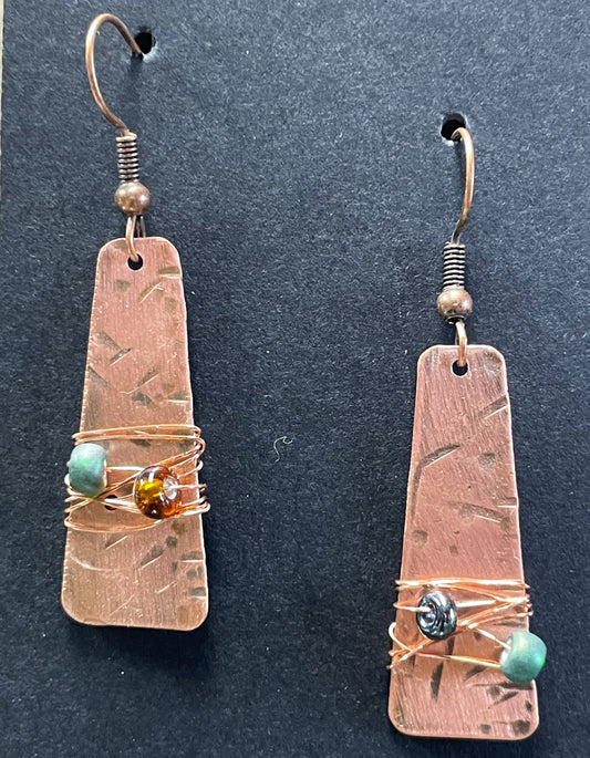 Moondance Artwork Hammered Copper Earrings #28