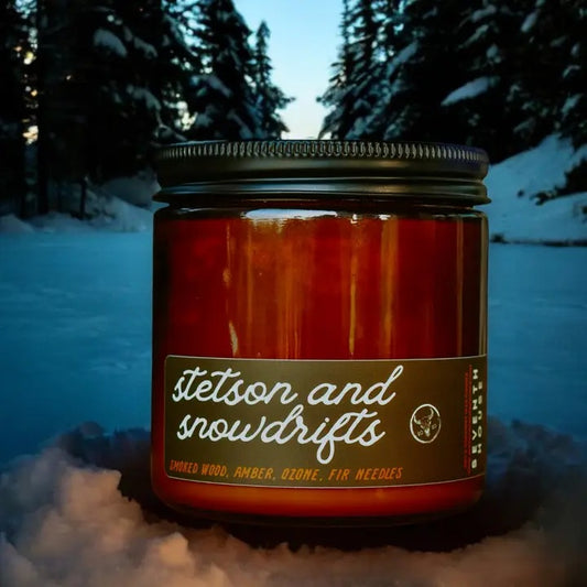 Seventh House Handcrafted Stetson And Snowdrifts Candle