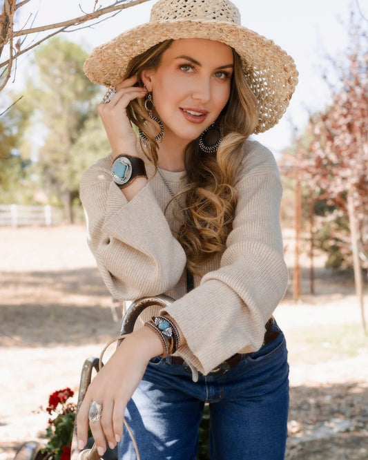 Confetti Cowgirl High Spirits Turquoise & Leather Cuff