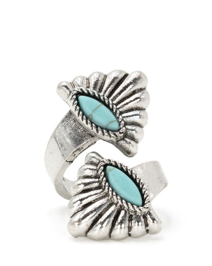 Cowgirl Confetti Silver Wings Turquoise Ring